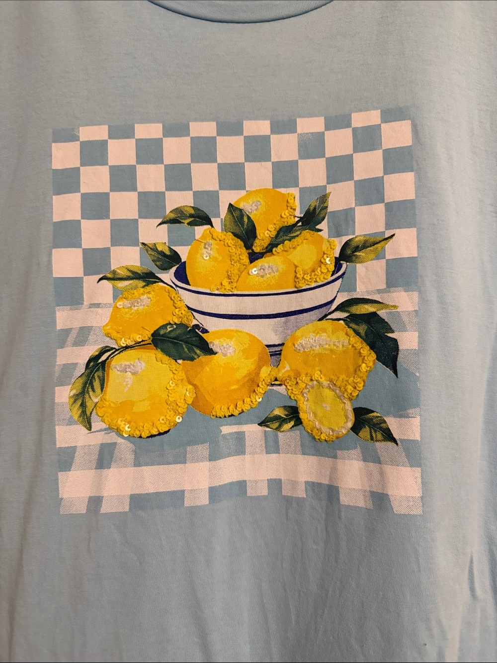 J Crew women’s Light Blue Lemon Graphic Tee - Picture 2 of 4
